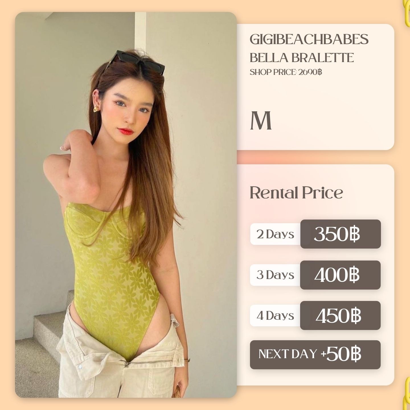 เช่าชุด Bella Bralette แบรนด์ Gigibeachbabes สีเขียว