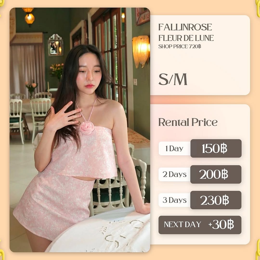 เช่าชุด Fleur de lune แบรนด์ Fallinrose สีชมพู