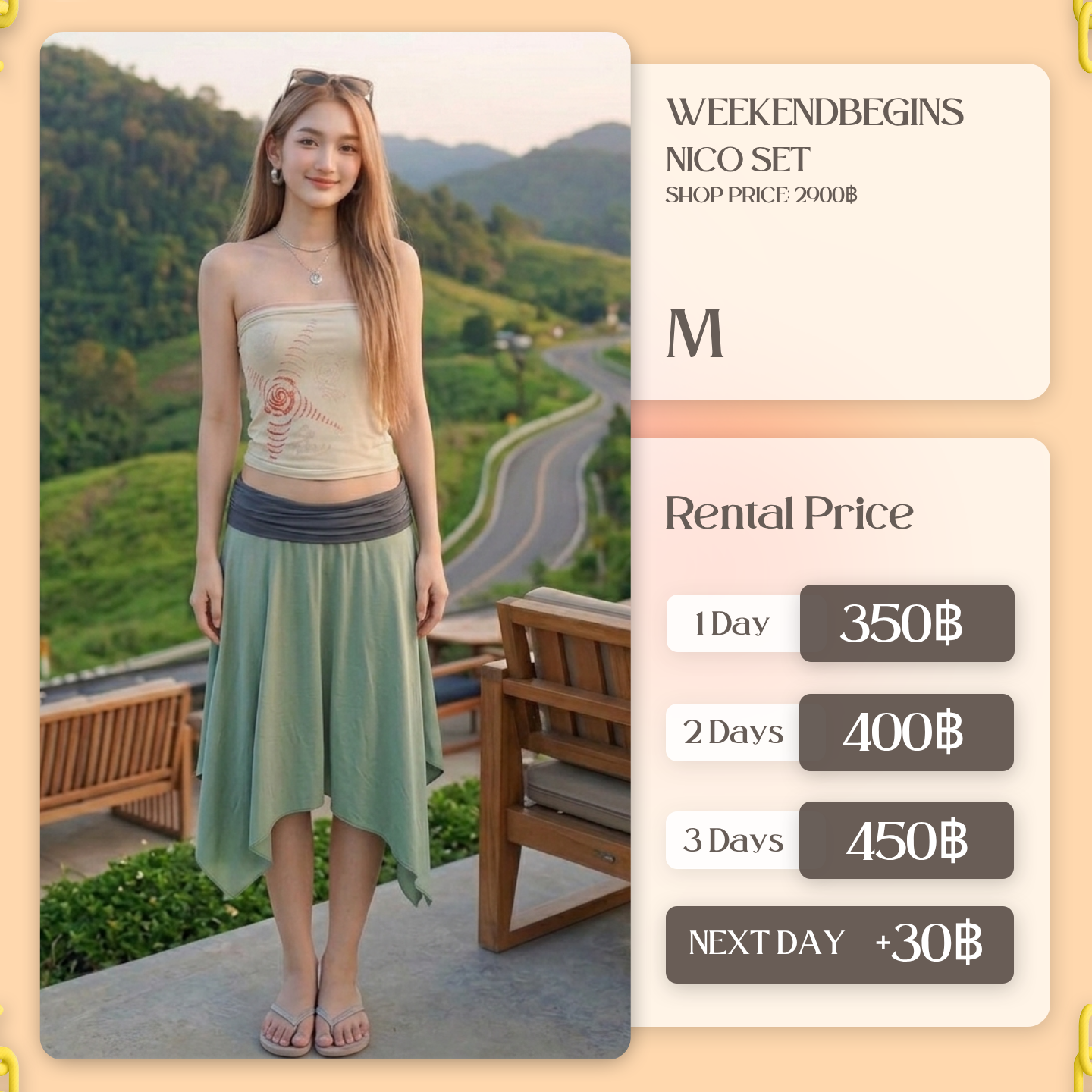 เช่าชุด Nico set แบรนด์ Weekendbegins สีเขียว