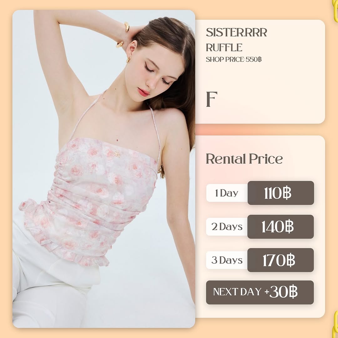 เช่าชุด Ruffle แบรนด์ Sister.rrr สีชมพู