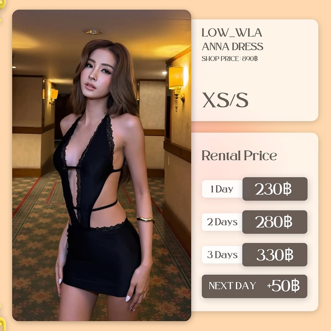 เช่าชุด Anna dress แบรนด์ Low_wla สีดำ