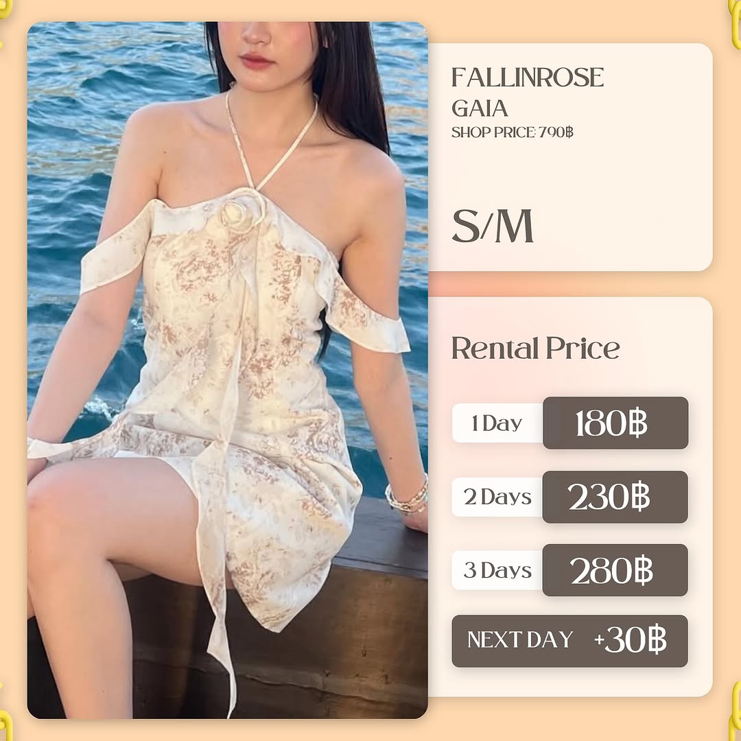 เช่าชุด Gaia แบรนด์ Fallinrose สีครีม