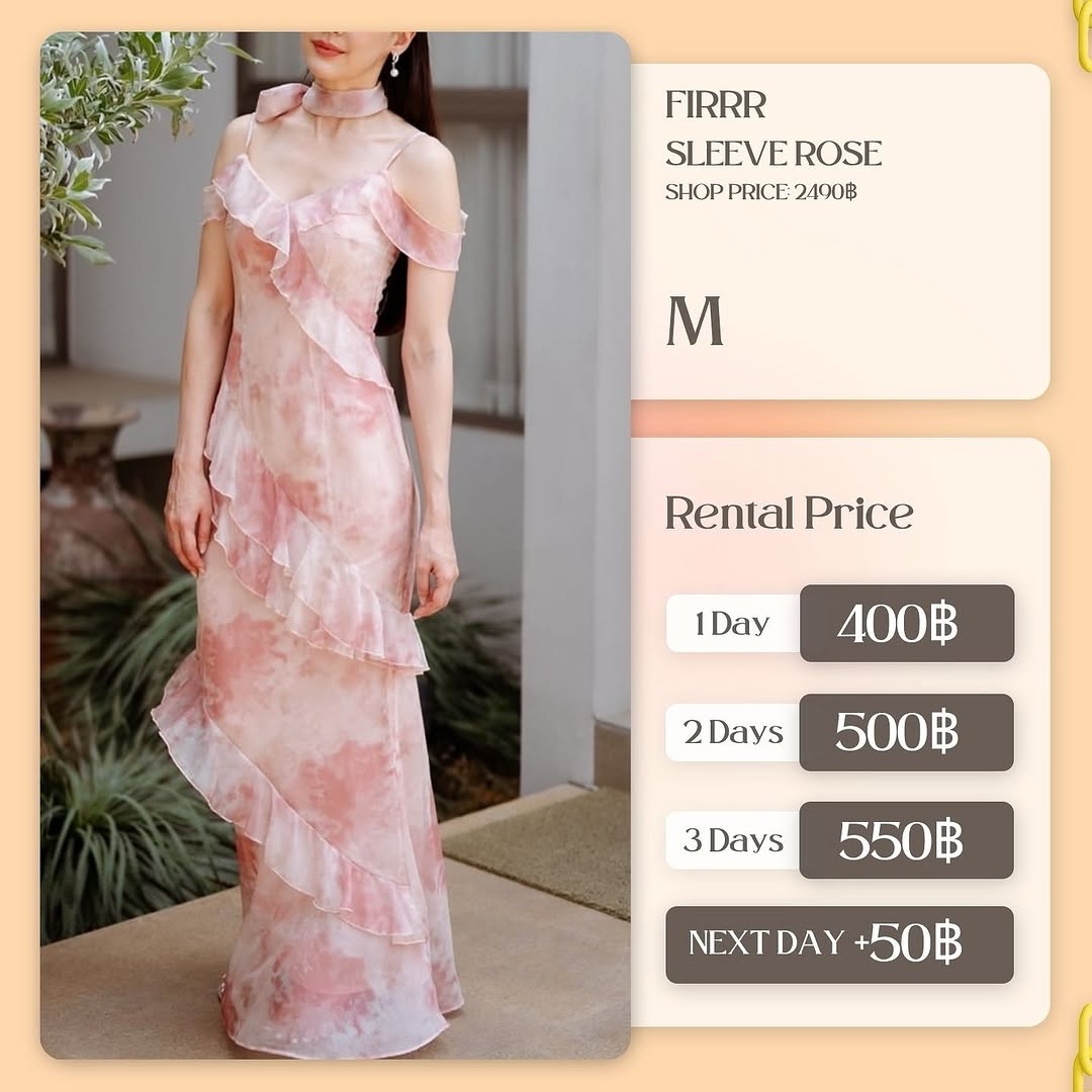 เช่าชุด Sleeve rose แบรนด์ Firrr_official สีชมพู