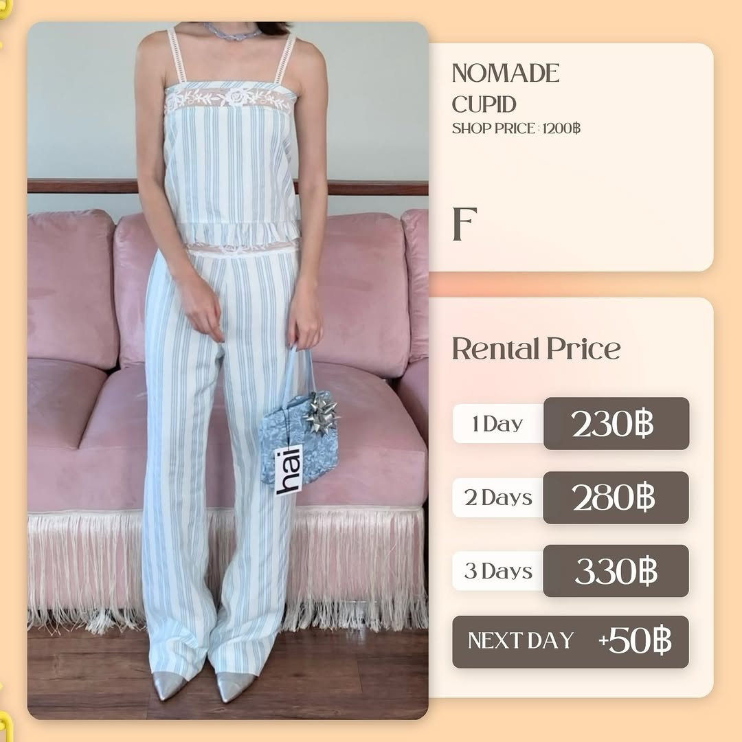 เช่าชุด Cupid แบรนด์ nomade สีฟ้าสกัด