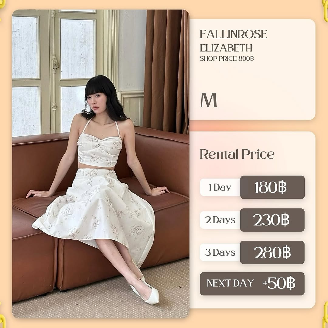 เช่าชุด Elizabath แบรนด์ Fallinrose สีขาว
