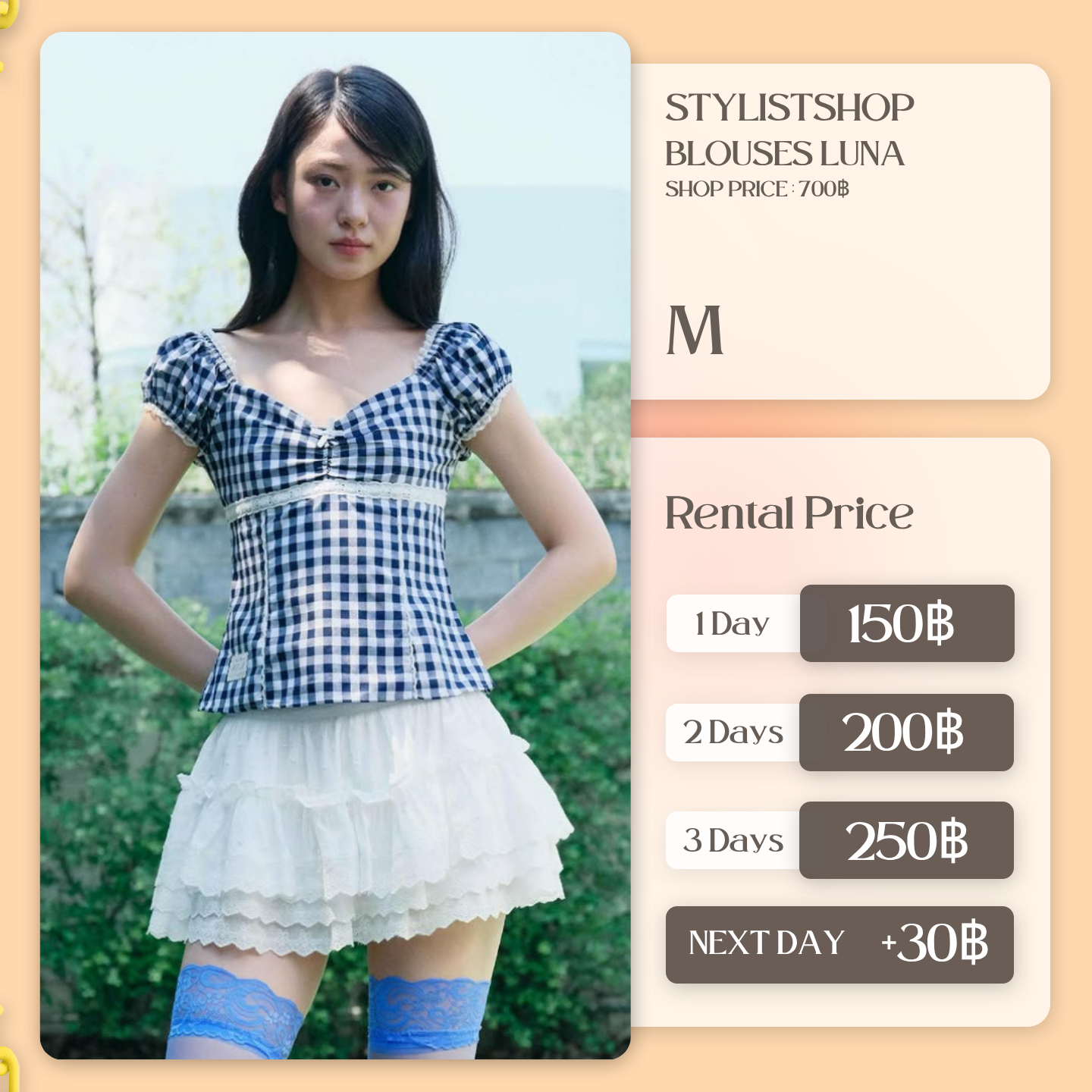 เช่าชุด Blouses luna แบรนด์ Stylistshop สีดำ