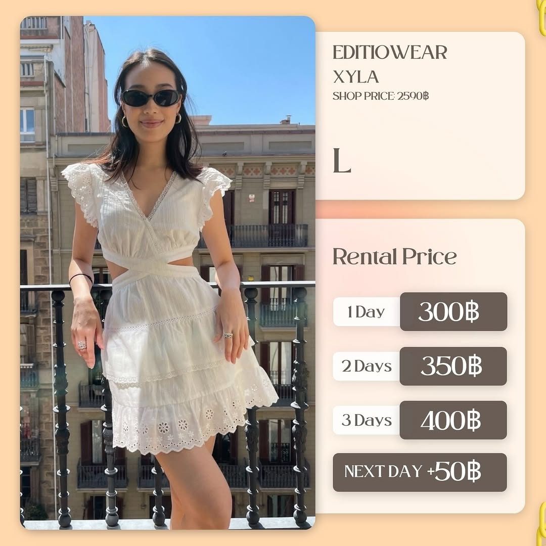 เช่าชุด Xyla แบรนด์ editionwear สีขาว