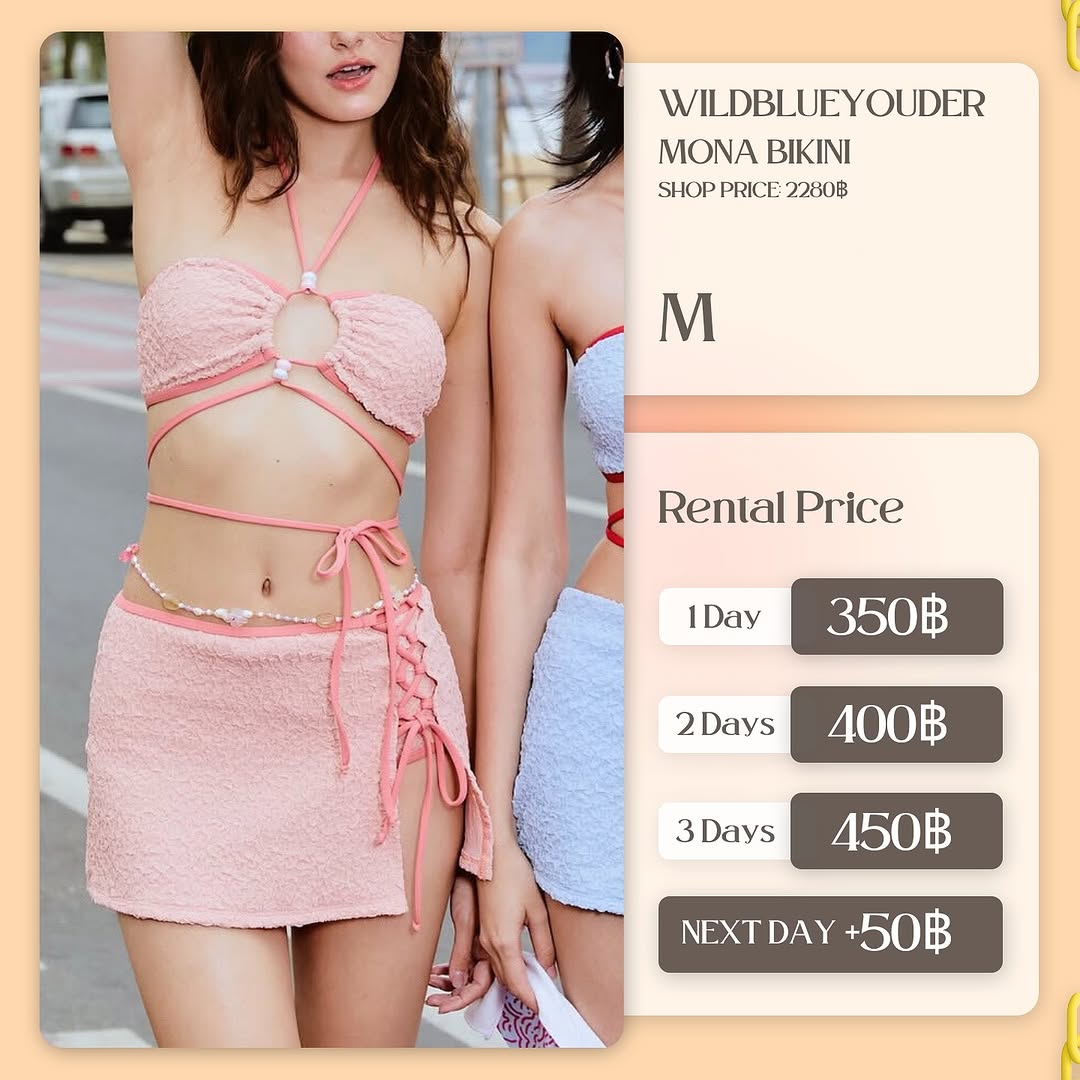 เช่าชุด Mona bikini แบรนด์ Wildblueyounder สีชมพู