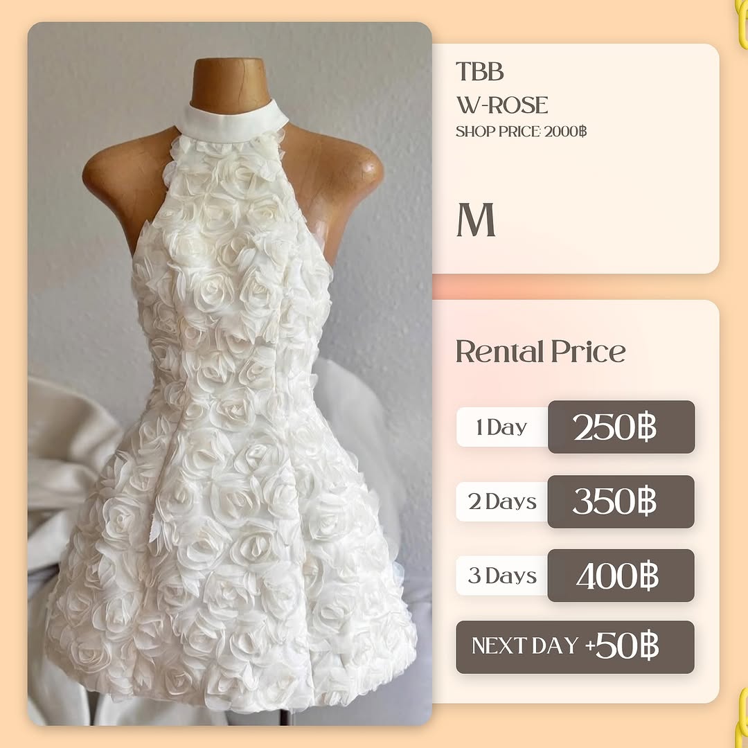 เช่าชุด W-rose แบรนด์ TBB สีครีม