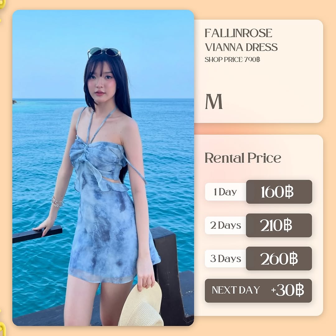 เช่าชุด Vianna แบรนด์ Fallinrose สีน้ำเงิน