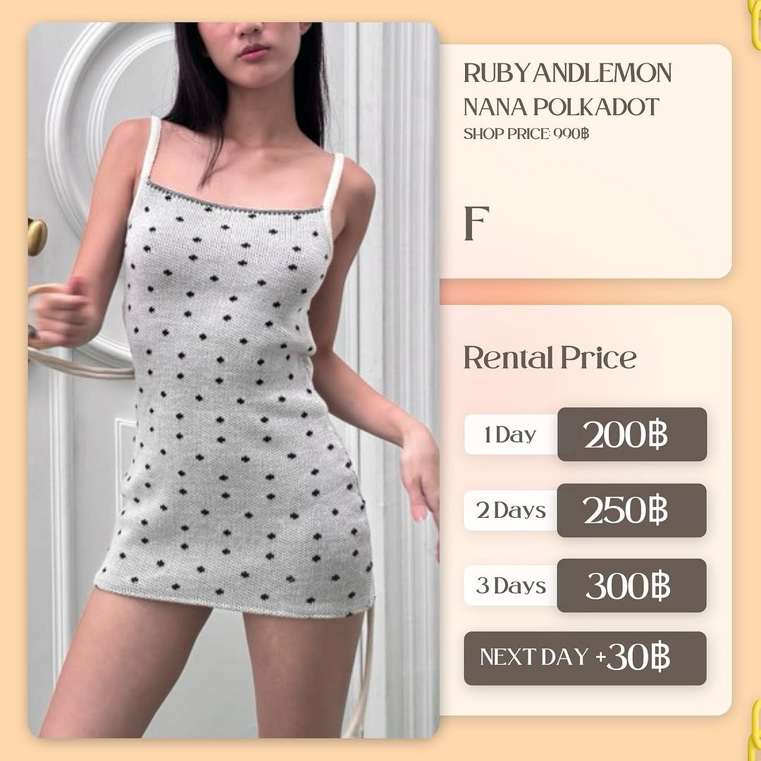 เช่าชุด Nana poladot แบรนด์ Rubyandlemon สีเทา